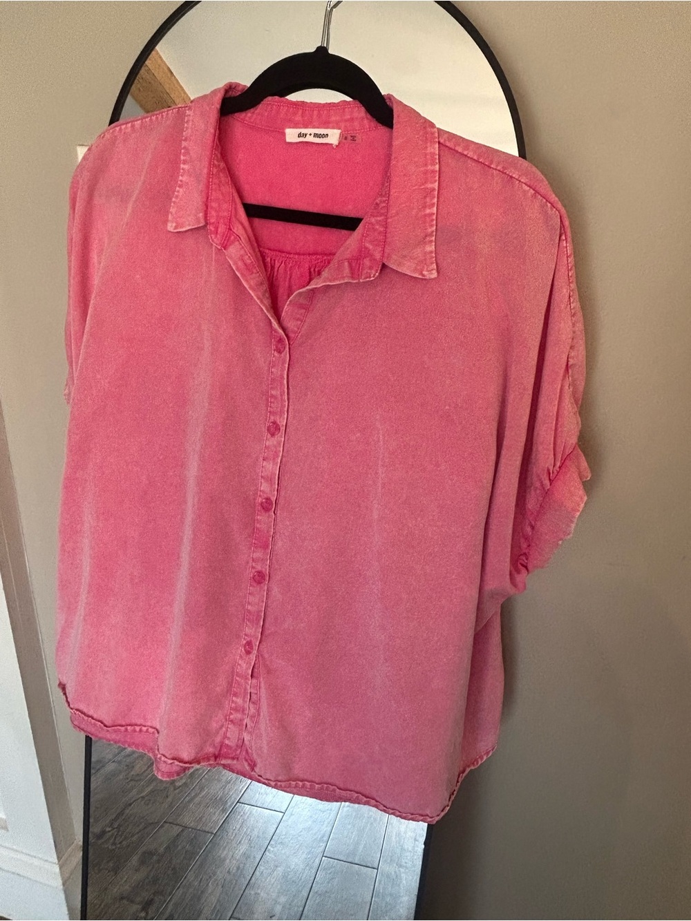Day + Moon Women’s Washed Pink Button-Down Shirt